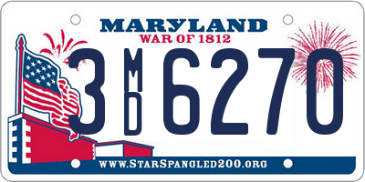 MD license plate 3MD6270