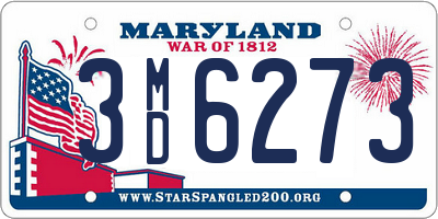 MD license plate 3MD6273