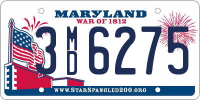 MD license plate 3MD6275