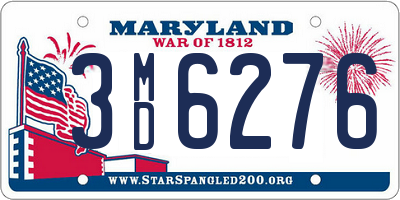 MD license plate 3MD6276