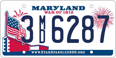 MD license plate 3MD6287