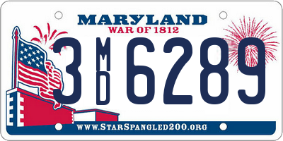 MD license plate 3MD6289