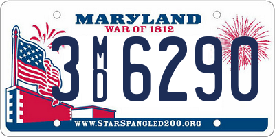 MD license plate 3MD6290