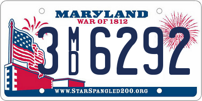 MD license plate 3MD6292