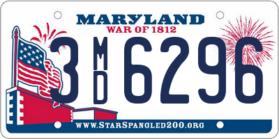 MD license plate 3MD6296