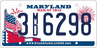 MD license plate 3MD6298