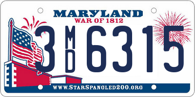 MD license plate 3MD6315