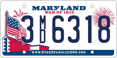 MD license plate 3MD6318