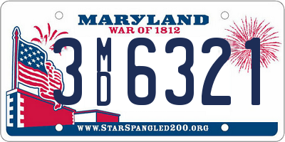 MD license plate 3MD6321