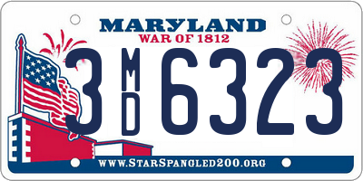 MD license plate 3MD6323