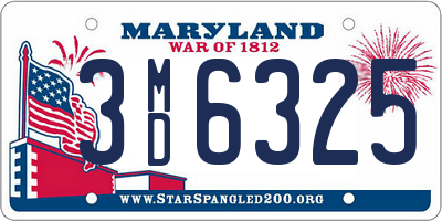 MD license plate 3MD6325