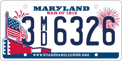 MD license plate 3MD6326