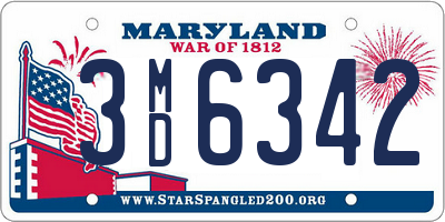 MD license plate 3MD6342