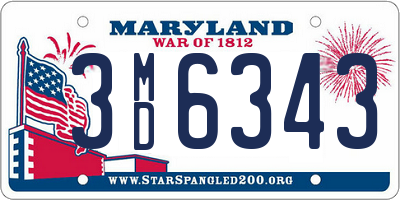 MD license plate 3MD6343