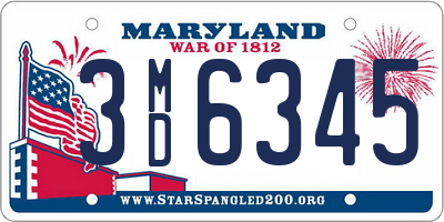 MD license plate 3MD6345