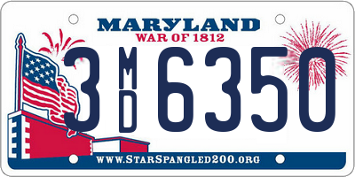 MD license plate 3MD6350