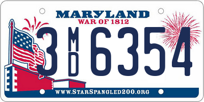 MD license plate 3MD6354