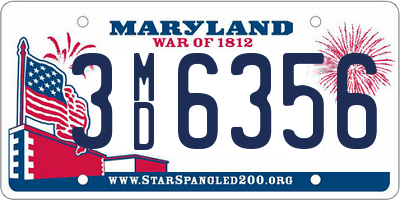 MD license plate 3MD6356