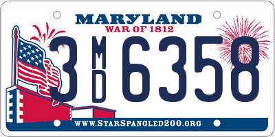 MD license plate 3MD6358