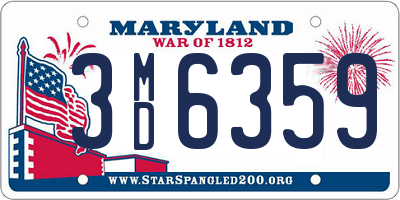 MD license plate 3MD6359