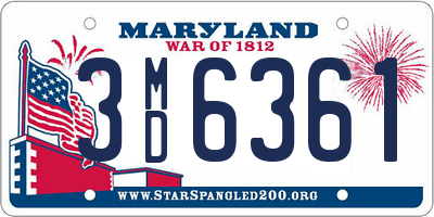 MD license plate 3MD6361