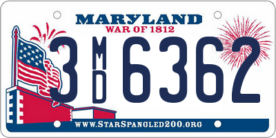 MD license plate 3MD6362