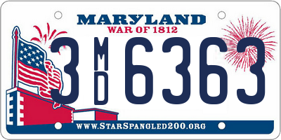 MD license plate 3MD6363