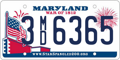 MD license plate 3MD6365