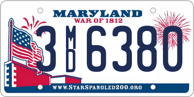 MD license plate 3MD6380