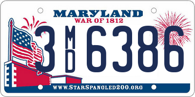 MD license plate 3MD6386