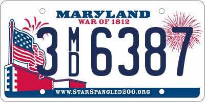 MD license plate 3MD6387