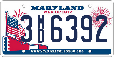 MD license plate 3MD6392