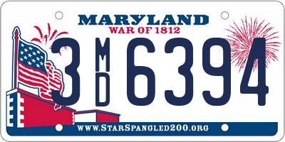 MD license plate 3MD6394