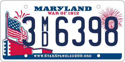 MD license plate 3MD6398