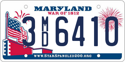 MD license plate 3MD6410