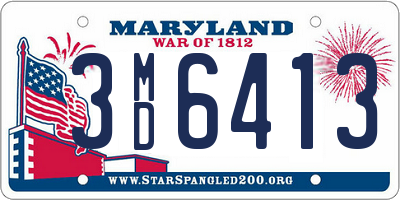 MD license plate 3MD6413