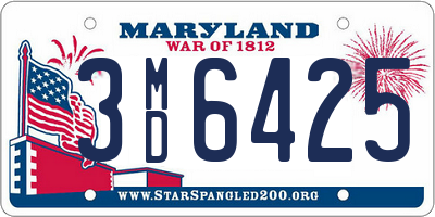 MD license plate 3MD6425
