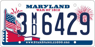 MD license plate 3MD6429