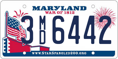 MD license plate 3MD6442