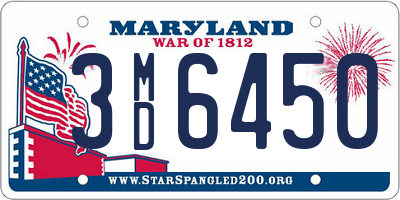 MD license plate 3MD6450