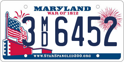 MD license plate 3MD6452