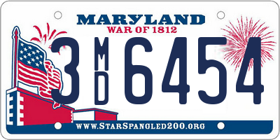 MD license plate 3MD6454