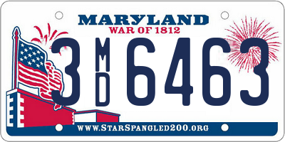 MD license plate 3MD6463