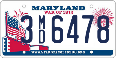 MD license plate 3MD6478