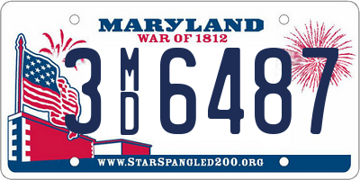 MD license plate 3MD6487