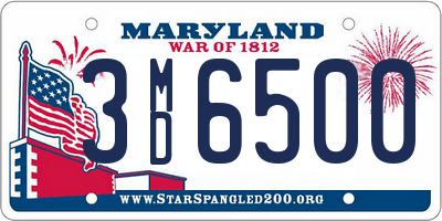 MD license plate 3MD6500