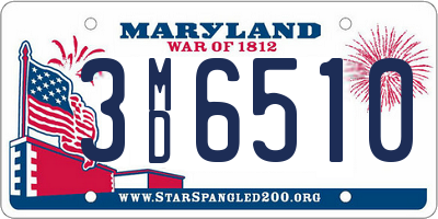 MD license plate 3MD6510