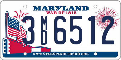 MD license plate 3MD6512