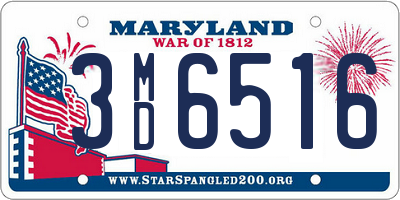 MD license plate 3MD6516