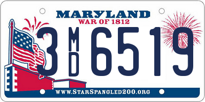 MD license plate 3MD6519